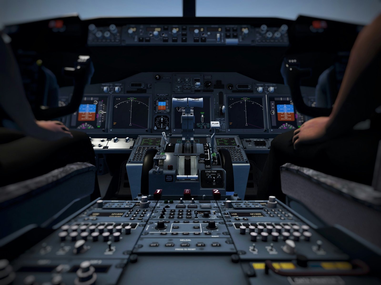 inside cockpit